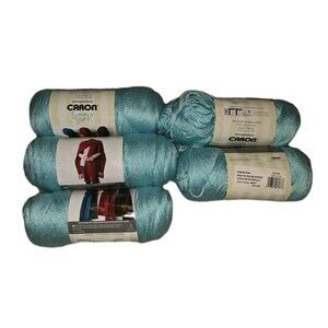 5 PACK! Caron Simply Soft Yarn, Robins Egg (#9807) 6oz, 315yds 100% Acrylic BLUE